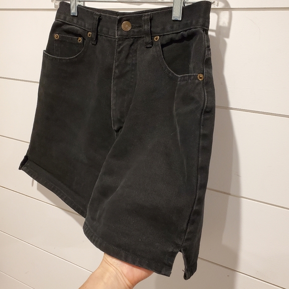 Vintage nevada sz 8 high waisted shorts black jean distressed grunge denim - Picture 5 of 16